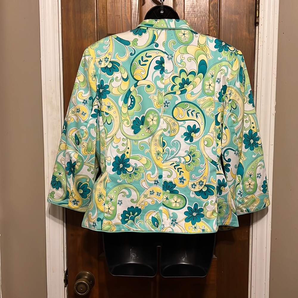 Chadwick’s Bohemian bright print lined short waisted Blazer**NEEDS 2B DRYCLEANED - Picture 7 of 8